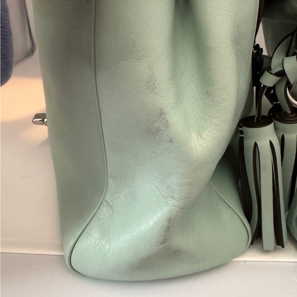 COACH Aqua Saddle Bag Purse with Tassel and Hangtag - Picture 3 of 6